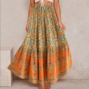 Elephant/floral print skirt